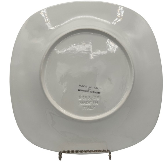 Italian majolica cabbage leaf platter plate by Ceramiche Leonardo 11.5" - Picture 3 of 5